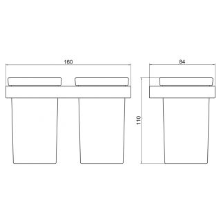 Стакан для зубных щёток двойной Timo Petruma 15234/03 чёрный